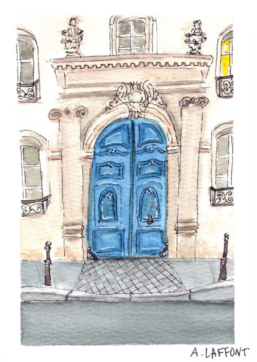 Porte bleue